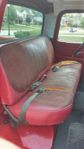 The original seat and belt were in a sorry state